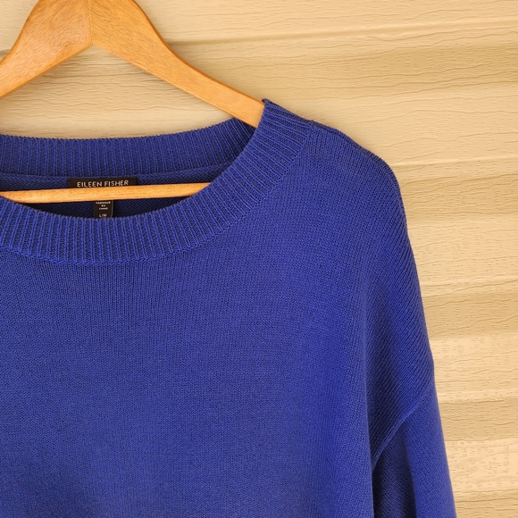 Eileen Fisher blue linen blend sweater - Picture 3 of 12